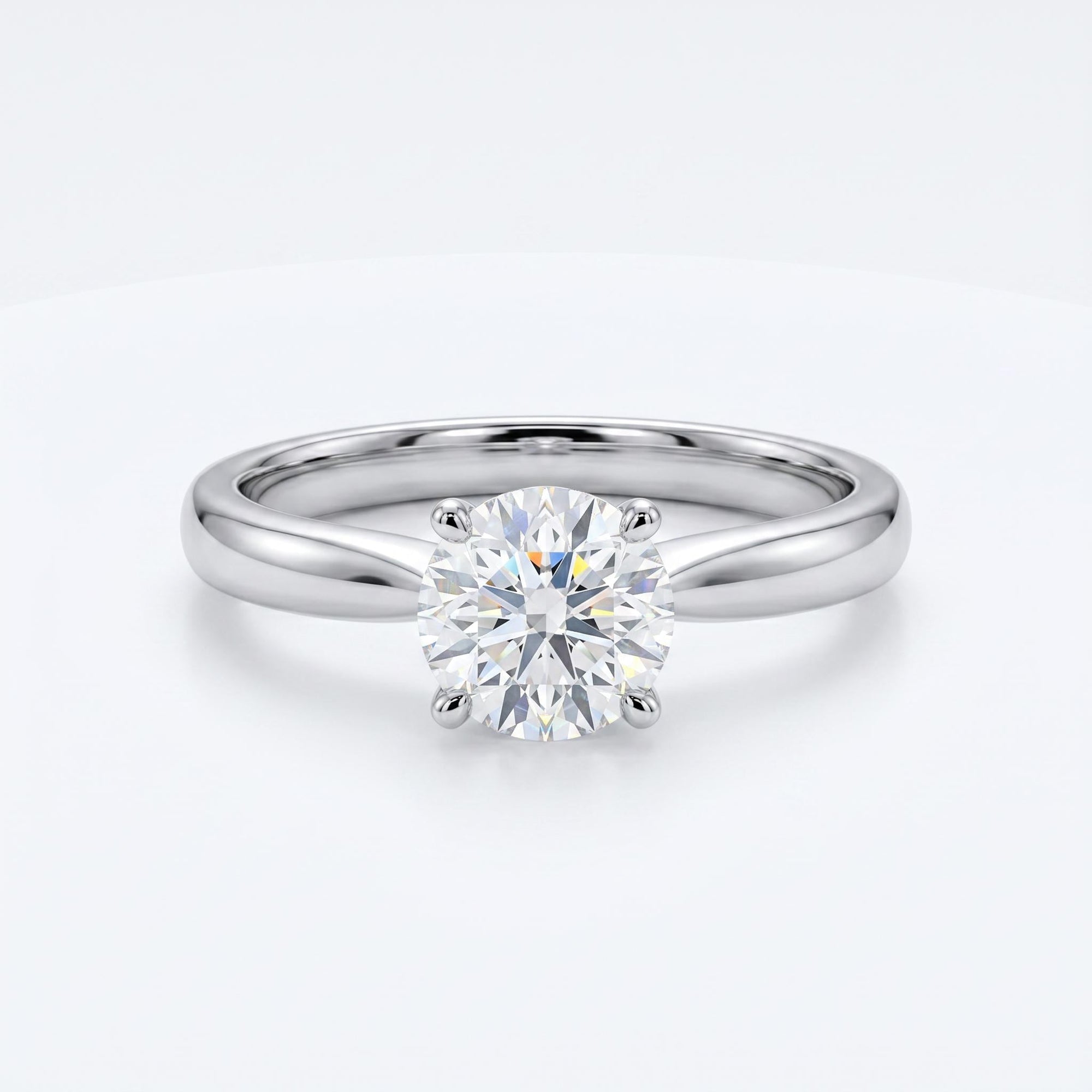 0.25ct Diamond Solitaire Ring 14K Solid White Gold - Melt'm Jewelry