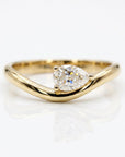 East West Pear Moissanite Ring 14k Gold, LIL JASMINE - Melt'm Jewelry