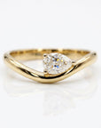 East West Pear Moissanite Ring 14k Gold, LIL JASMINE - Melt'm Jewelry