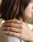 Gemstone Twig Ring, Sterling Silver Branch Ring, Birthstone Nature Ring, Botanical Jewelry Nature Lover Gift, Tree Ring, Boho Statement Ring - Melt'm Jewelry