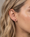 Garnet Stud Earrings 14k Gold - Melt'm Jewelry