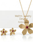 Sakura Necklace 14k Solid Gold, Cherry Blossom Charm Pendant - Melt'm Jewelry