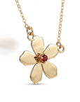 Sakura Necklace 14k Solid Gold, Cherry Blossom Charm Pendant - Melt'm Jewelry