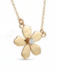 Sakura Necklace 14k Solid Gold, Cherry Blossom Charm Pendant - Melt'm Jewelry
