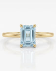 14k Gold Emerald Cut Aquamarine Ring - Melt'm Jewelry