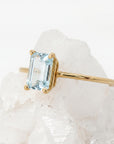 14k Gold Emerald Cut Aquamarine Ring - Melt'm Jewelry