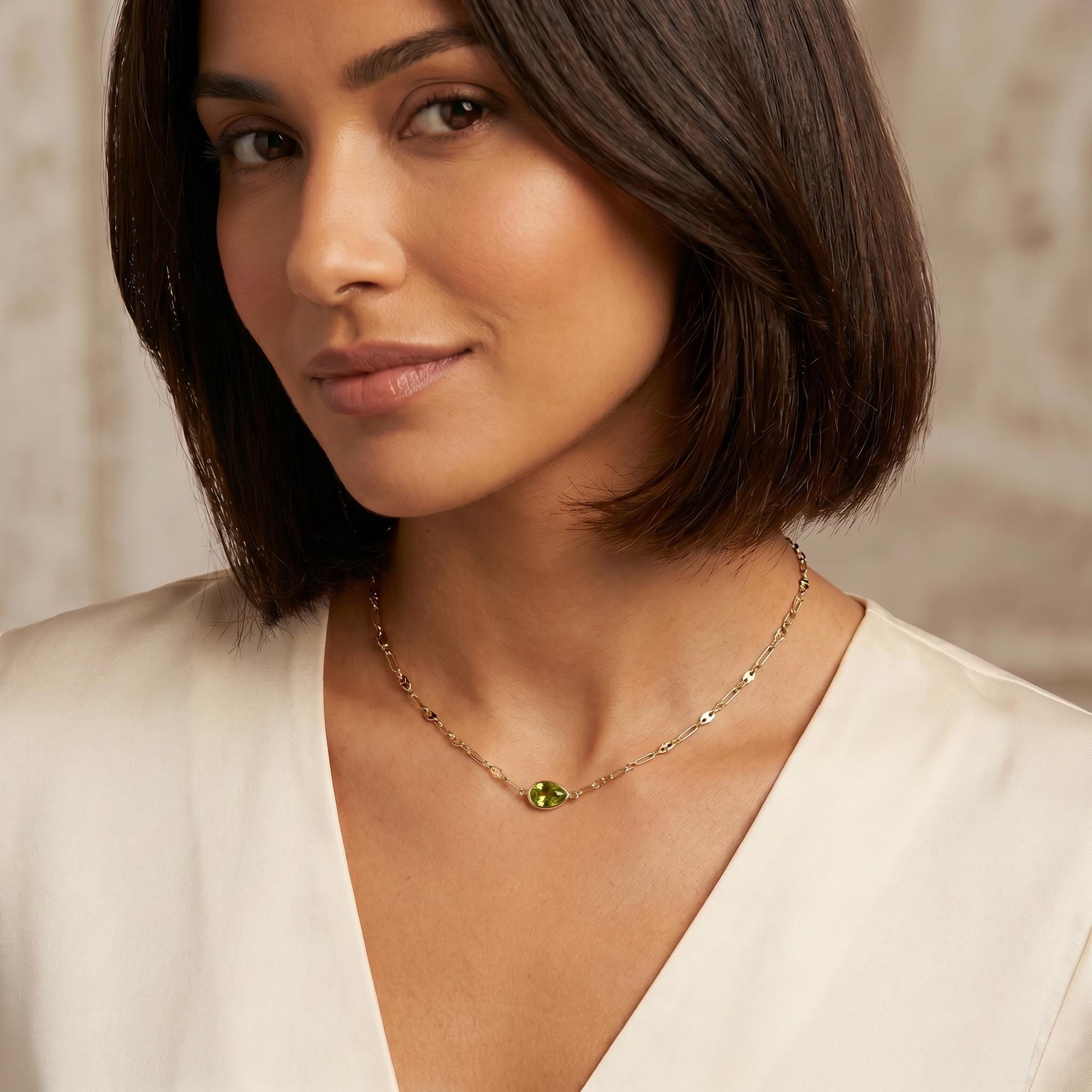 Gold Choker Necklace, Gemstone with Dainty Choker - Melt'm Jewelry