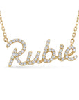 14K Solid Gold Diamond Name Necklace - Custom Personalized Jewelry - Melt'm Jewelry