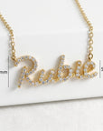 14K Solid Gold Diamond Name Necklace - Custom Personalized Jewelry - Melt'm Jewelry