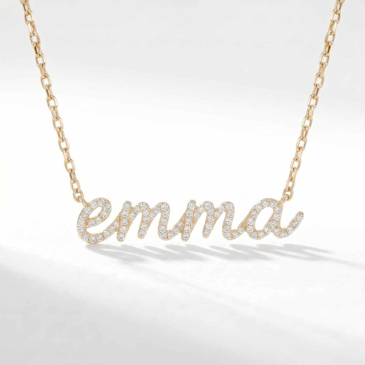 14K Solid Gold Diamond Name Necklace - Custom Personalized Jewelry