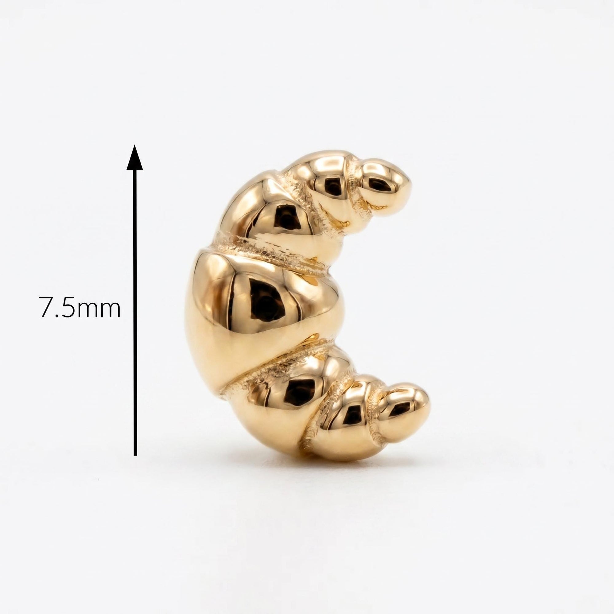 Croissant Flat Back Earrings 14k Solid Gold - Melt'm Jewelry