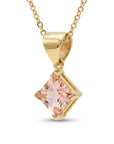 Blush Princess Morganite Necklace in1 4k Solid Gold - Melt'm Jewelry