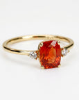Diamond Accent Elongated Cushion Sunstone Ring - Melt'm Jewelry