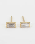 Baguette Diamond Stud Earrings 14k Gold - Melt'm Jewelry