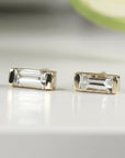 Baguette Diamond Stud Earrings 14k Gold - Melt'm Jewelry