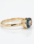East West Half Bezel Sapphire Engagement Ring 14k Gold - Melt'm Jewelry