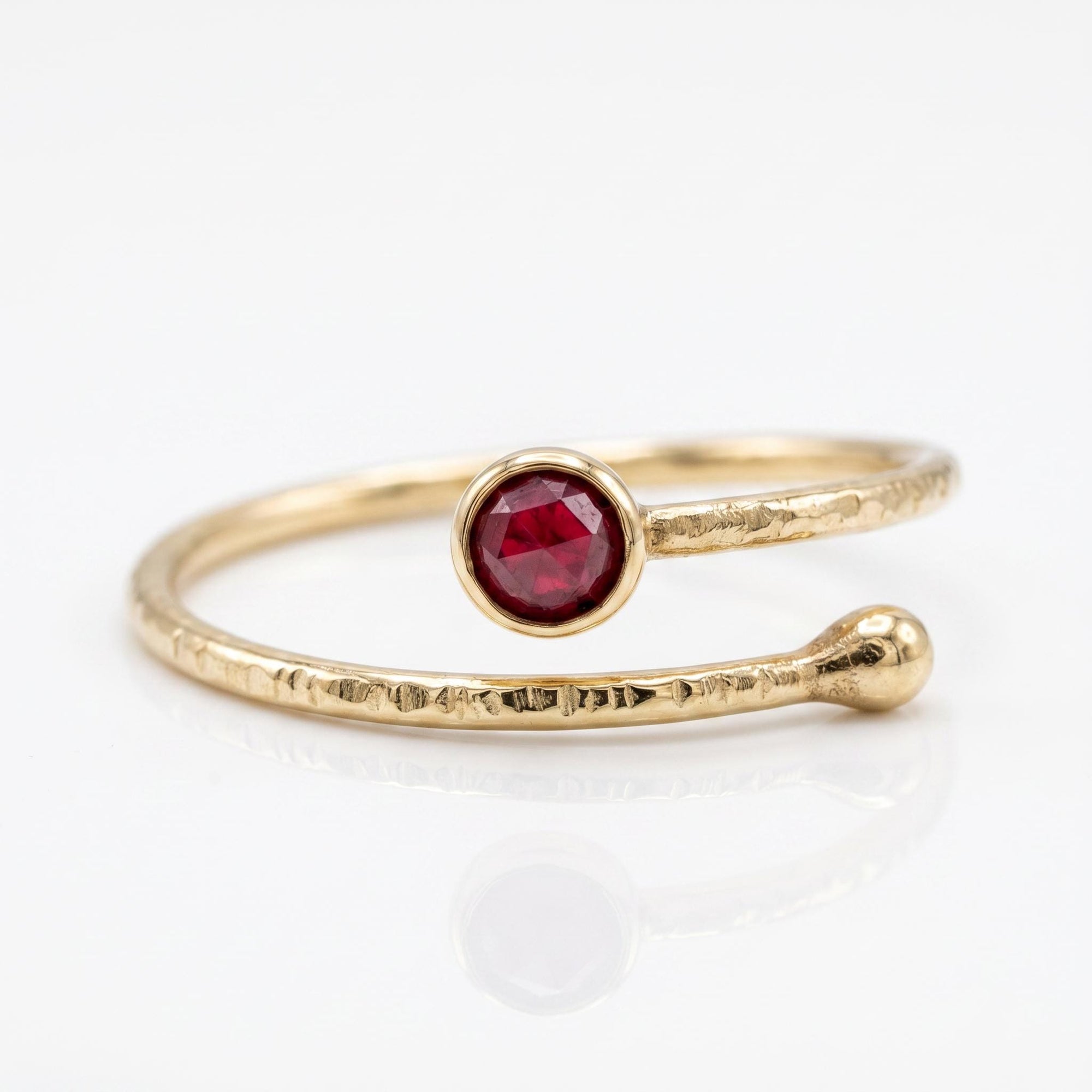 Ruby Ring 14k Solid Gold, July Birthstone Ring - Melt'm Jewelry