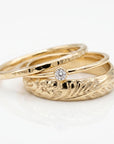 Set of 3 Gold Hammered Band Rings -Stacking Ring Set - Melt'm Jewelry