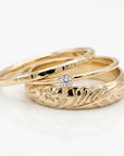 Set of 3 Gold Hammered Band Rings -Stacking Ring Set - Melt'm Jewelry