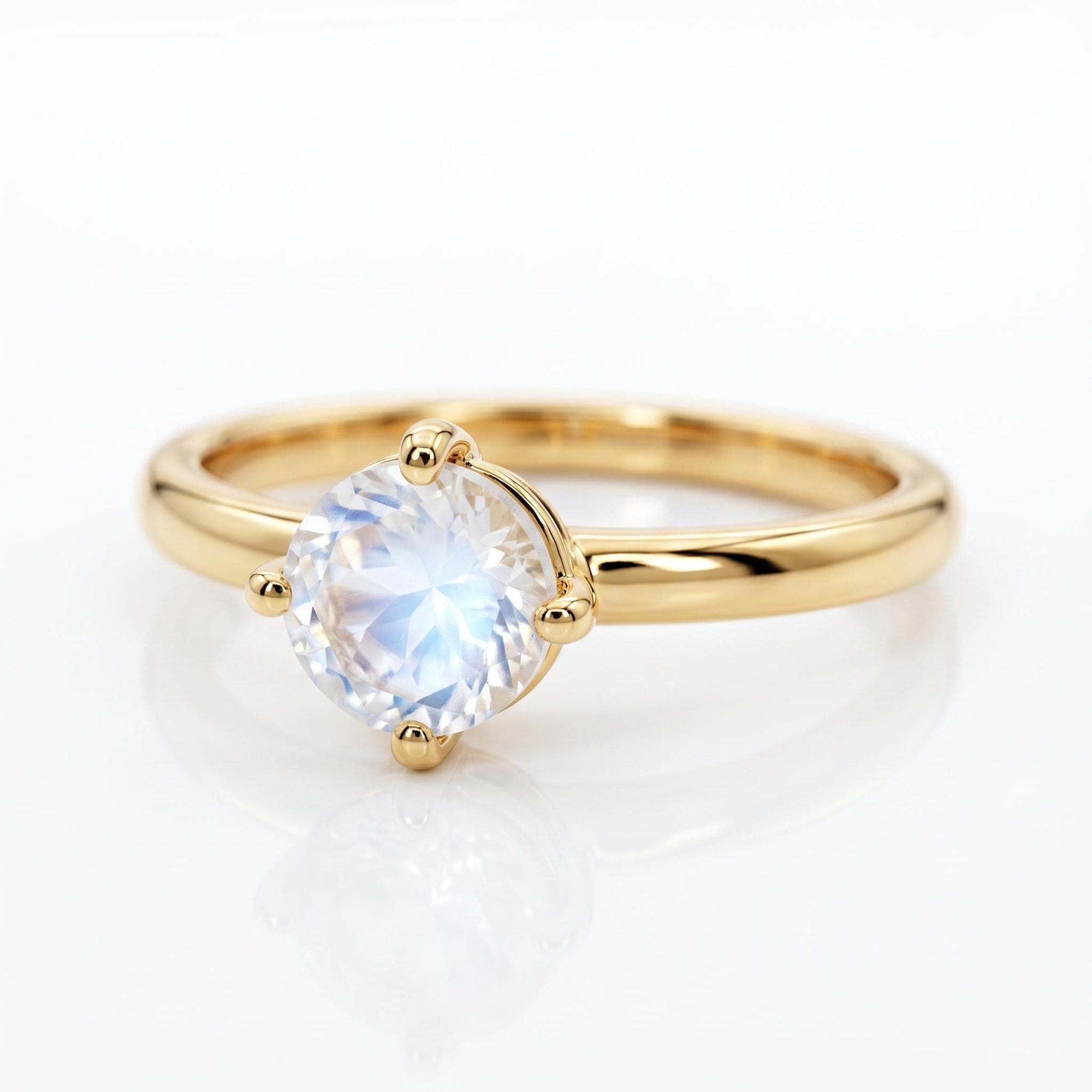 Rainbow Moonstone 14k Gold Ring - Melt'm Jewelry