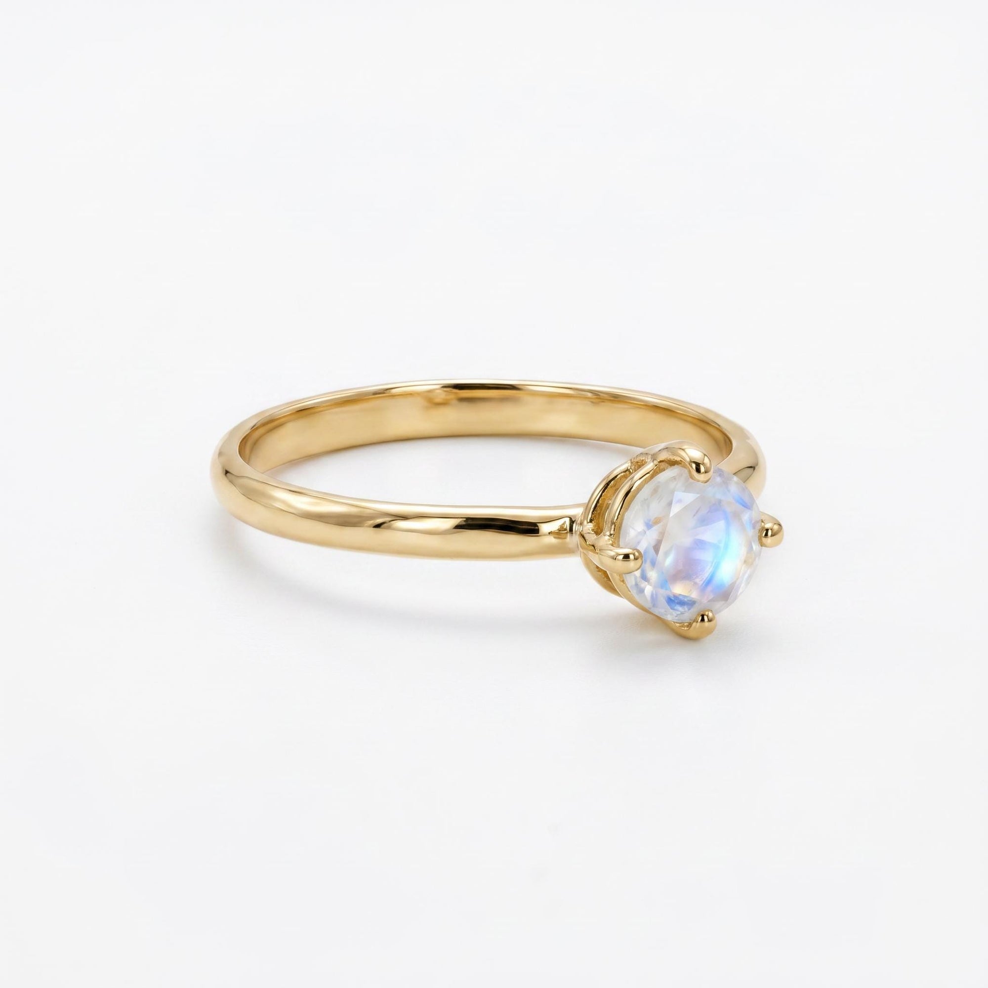 Rainbow Moonstone 14k Gold Ring - Melt'm Jewelry
