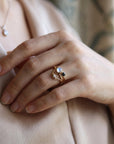 Rainbow Moonstone 14k Gold Ring - Melt'm Jewelry