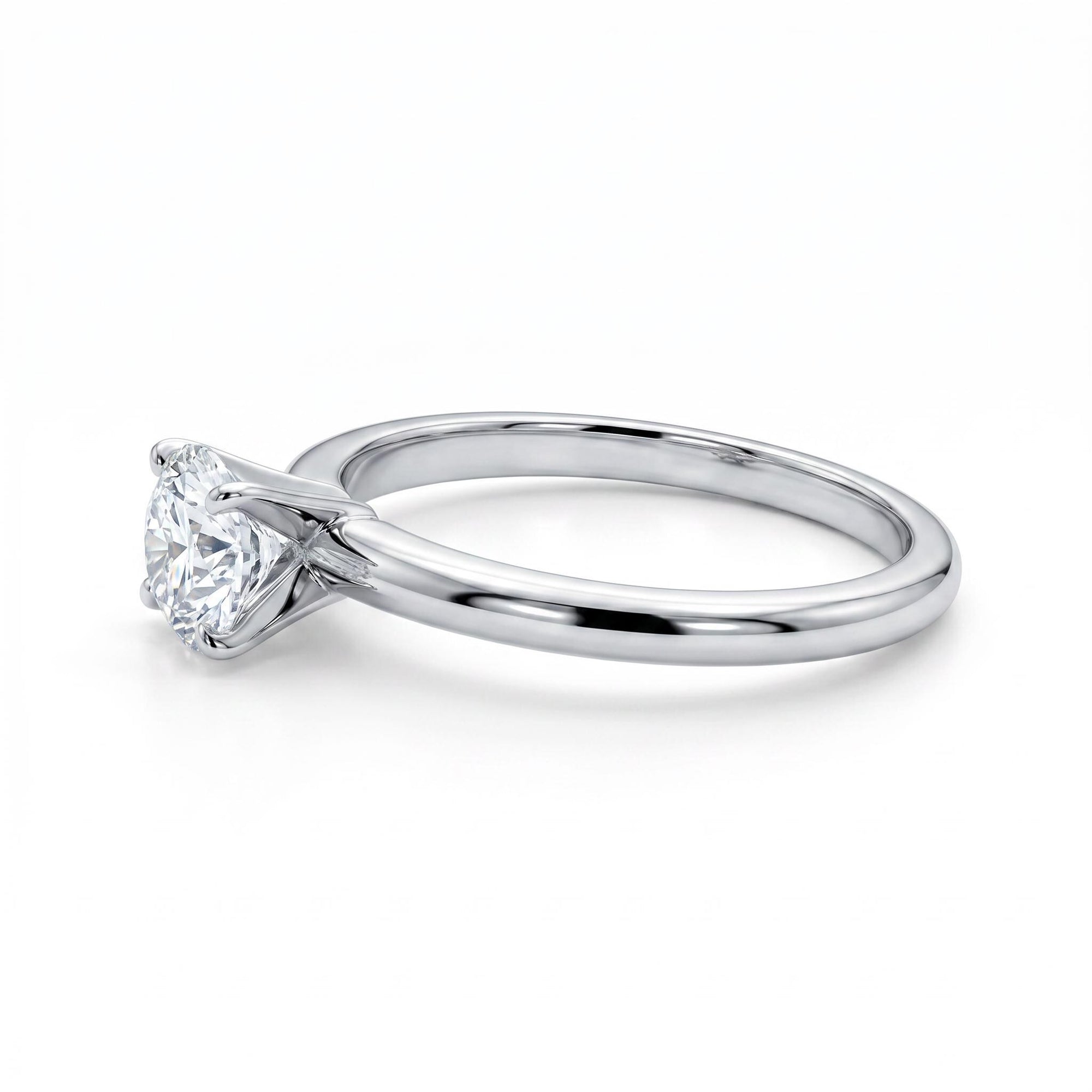 0.25ct Diamond Solitaire Ring 14K Solid White Gold - Melt'm Jewelry