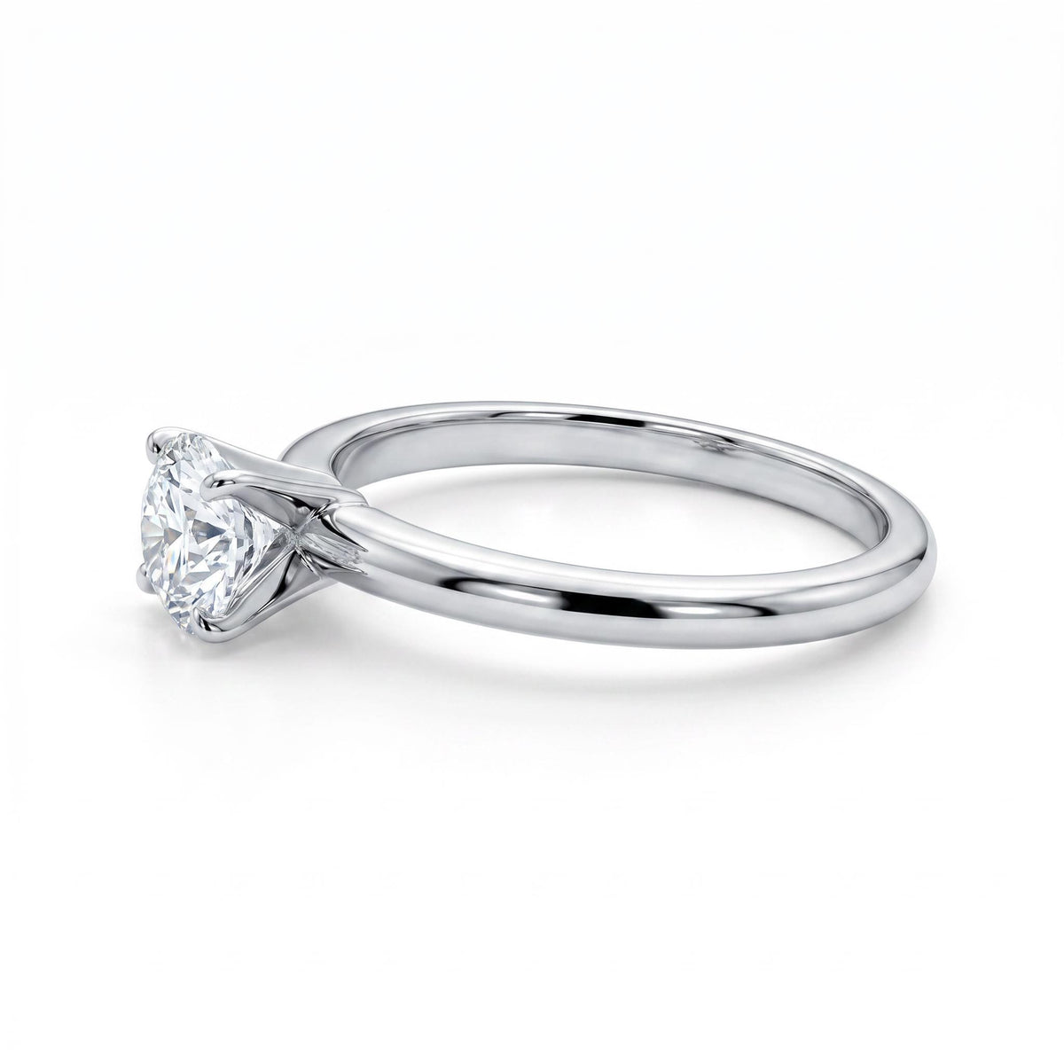 0.25ct Diamond Solitaire Ring 14K Solid White Gold - Melt'm Jewelry