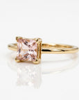 14k Gold Princess Cut Morganite Ring - Melt'm Jewelry