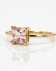 14k Gold Princess Cut Morganite Ring - Melt'm Jewelry