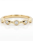 Five Diamond Wedding Band in 14k Yellow Gold - Melt'm Jewelry
