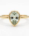 Pear Green Tourmaline Ring 14k Gold - Melt'm Jewelry