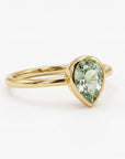 Pear Green Tourmaline Ring 14k Gold - Melt'm Jewelry