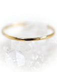 14K Solid Gold Hammered Dainty Thin Ring - Melt'm Jewelry