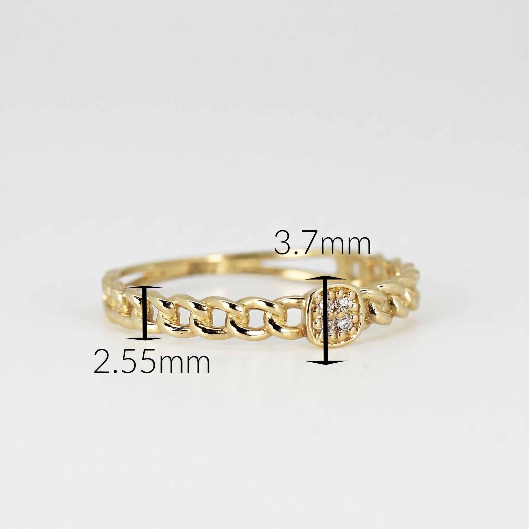 Square Pave Diamond Ring 14k Gold - Melt'm Jewelry