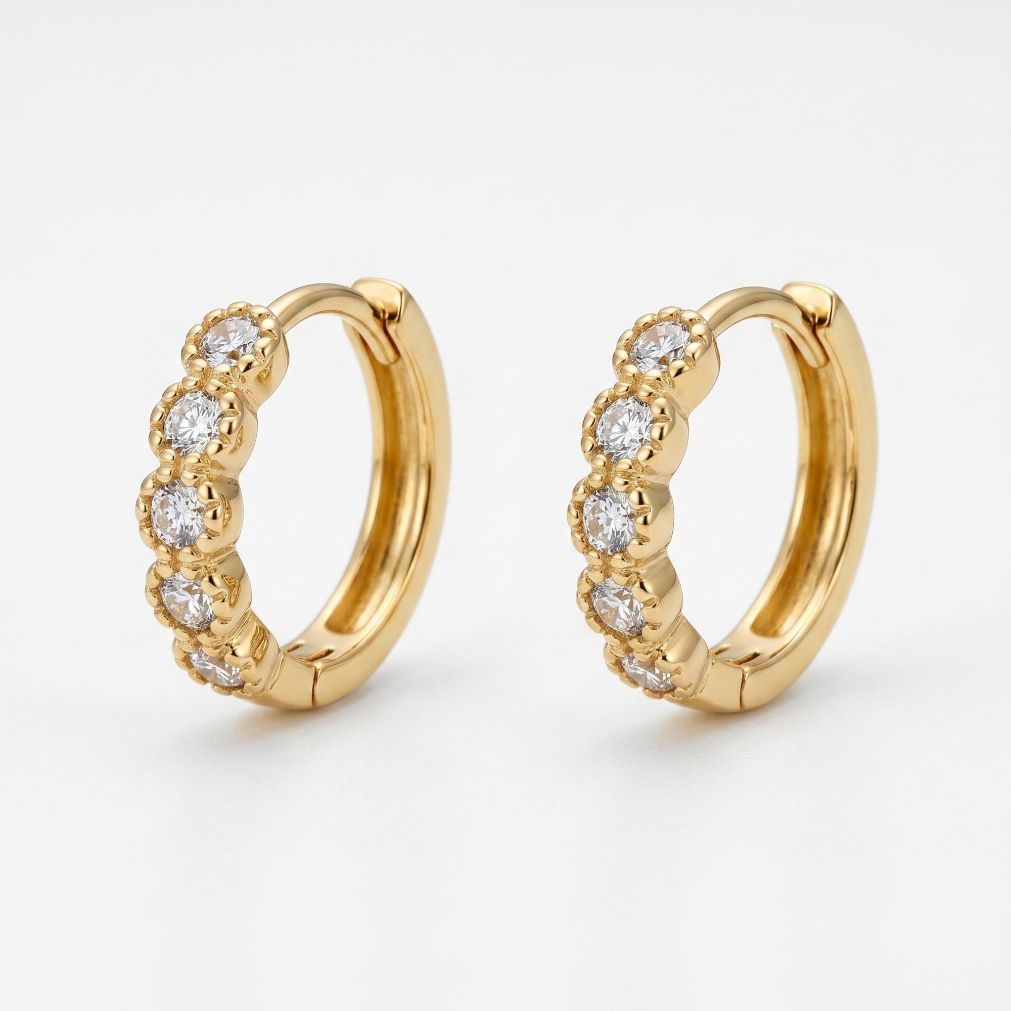 Gold Diamond Huggies (SINGLE or PAIR) - Melt'm Jewelry