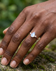 Pear Moonstone Ring with Diamond Accents - Melt'm Jewelry