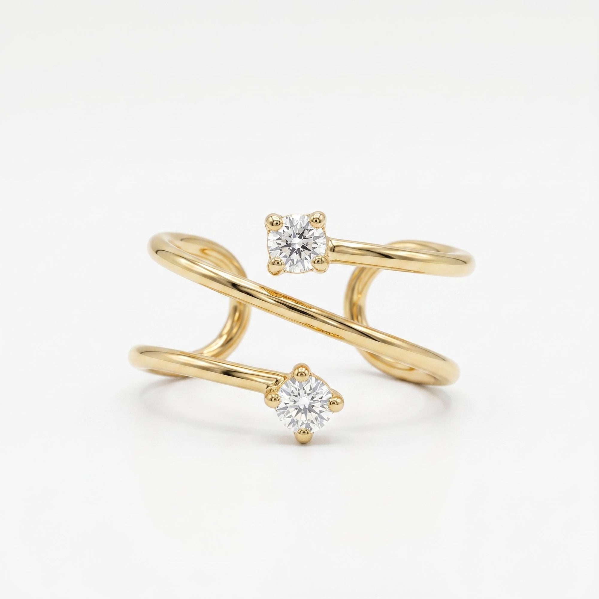14k Gold Cz Ear Cuff, Single (Half Pair) - Melt'm Jewelry