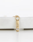 14k Solid Gold Vertical Bar Initial Necklace - Melt'm Jewelry