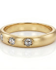 Flush Set Diamond Dome Wedding Band Ring - Melt'm Jewelry