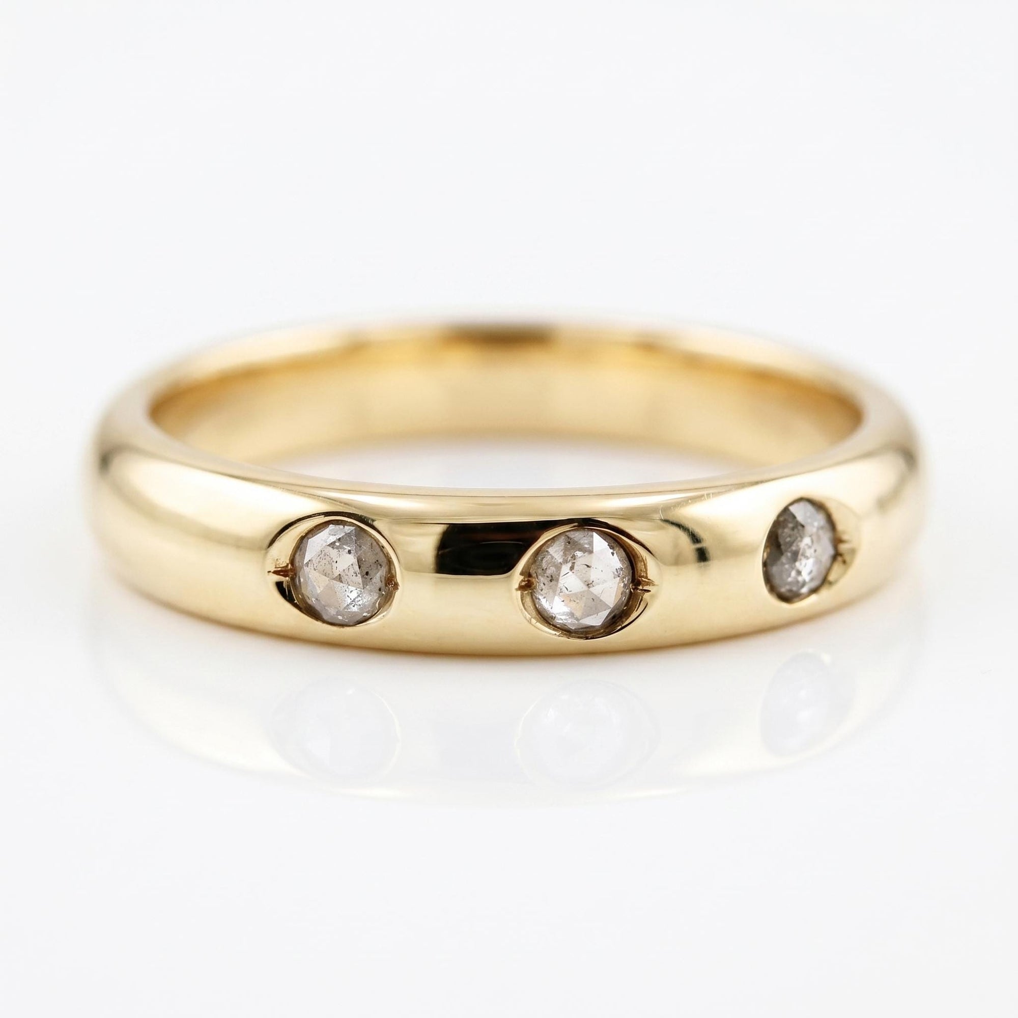 Flush Set Diamond Dome Wedding Band Ring - Melt'm Jewelry
