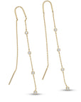 Diamond By The Yard Earrings, 14k Gold Diamond Threader Earrings - Melt'm Jewelry