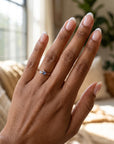 Dainty Aquamarine Opal and Diamond Cluster Ring - Melt'm Jewelry