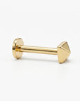 Teeny Tiny Pyramid Flat Back Earrings 14k Solid Gold, Internally Threaded Ear piercings - Melt'm Jewelry