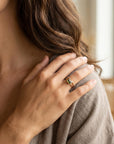 Emerald Cut Bezel Set Green Tourmaline Ring in 14k Gold - Melt'm Jewelry