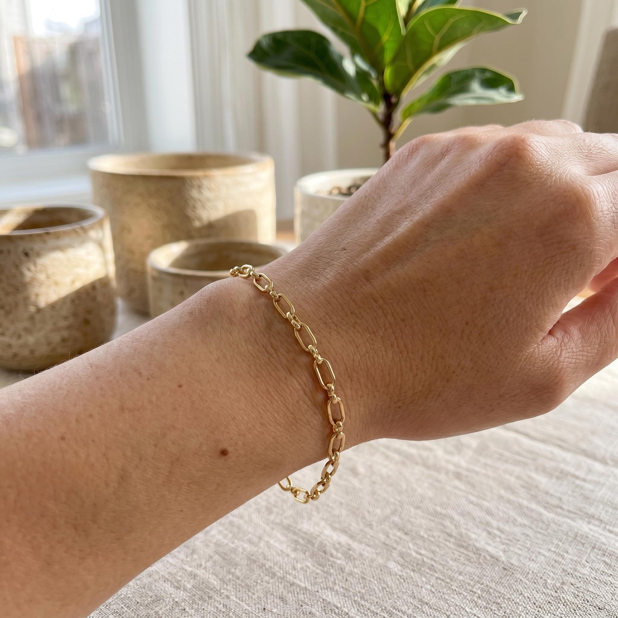 Gold Thick Chain Bracelet, Gold Layering Bracelet - Melt'm Jewelry
