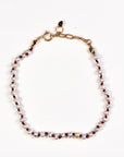 Freshwater Pearl Bracelet on Red Silk, Hand Knotted Tiny Pearls, Gold Filled, Dainty Layering Bracelet, Gift for Her