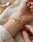 Freshwater Pearl Bracelet on Red Silk, Hand Knotted Tiny Pearls, Gold Filled, Dainty Layering Bracelet, Gift for Her