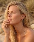 Diamond By The Yard Earrings, 14k Gold Diamond Threader Earrings - Melt'm Jewelry