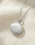North Star Round Locket Necklace Sterling Silver, Photo Locket Pendant - Melt'm Jewelry